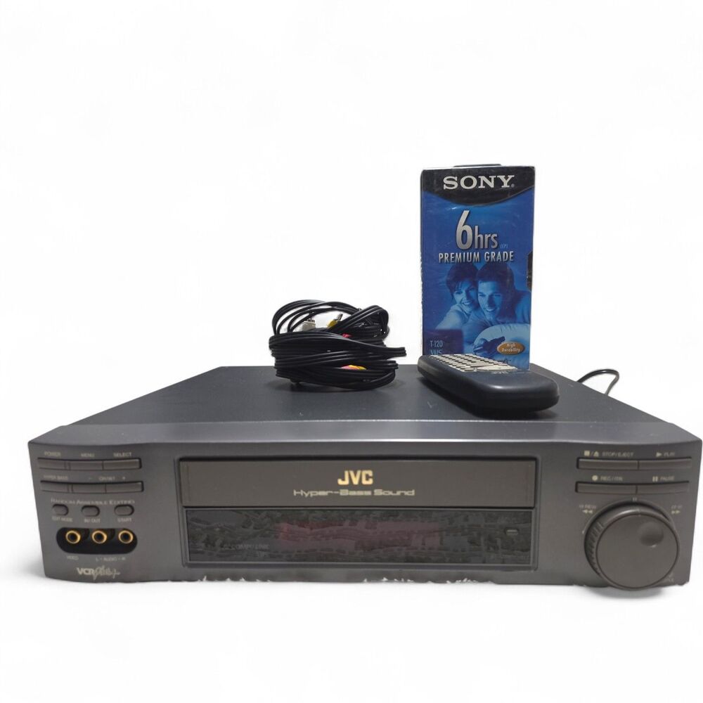 JVC HR-VP604U Hyper-Bass, Hi-Fi Stereo & Remote & Av Cables Works Blank Tape Inc